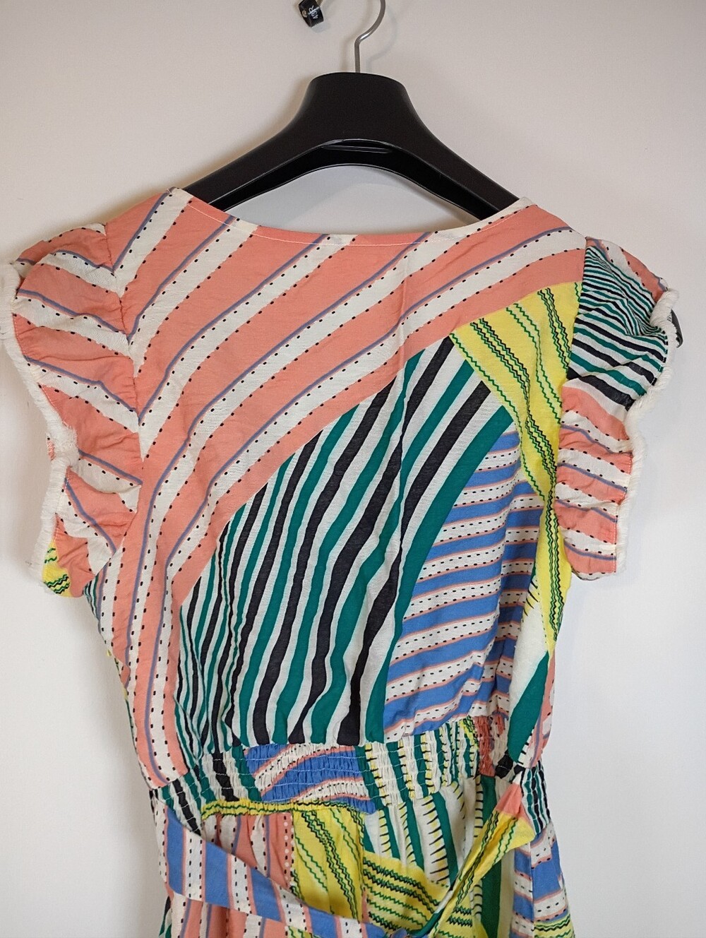 THML Jumpsuit Womens Medium Wide Leg Ruffle Fringe Bohemian Ethnic - Picture 9 of 16